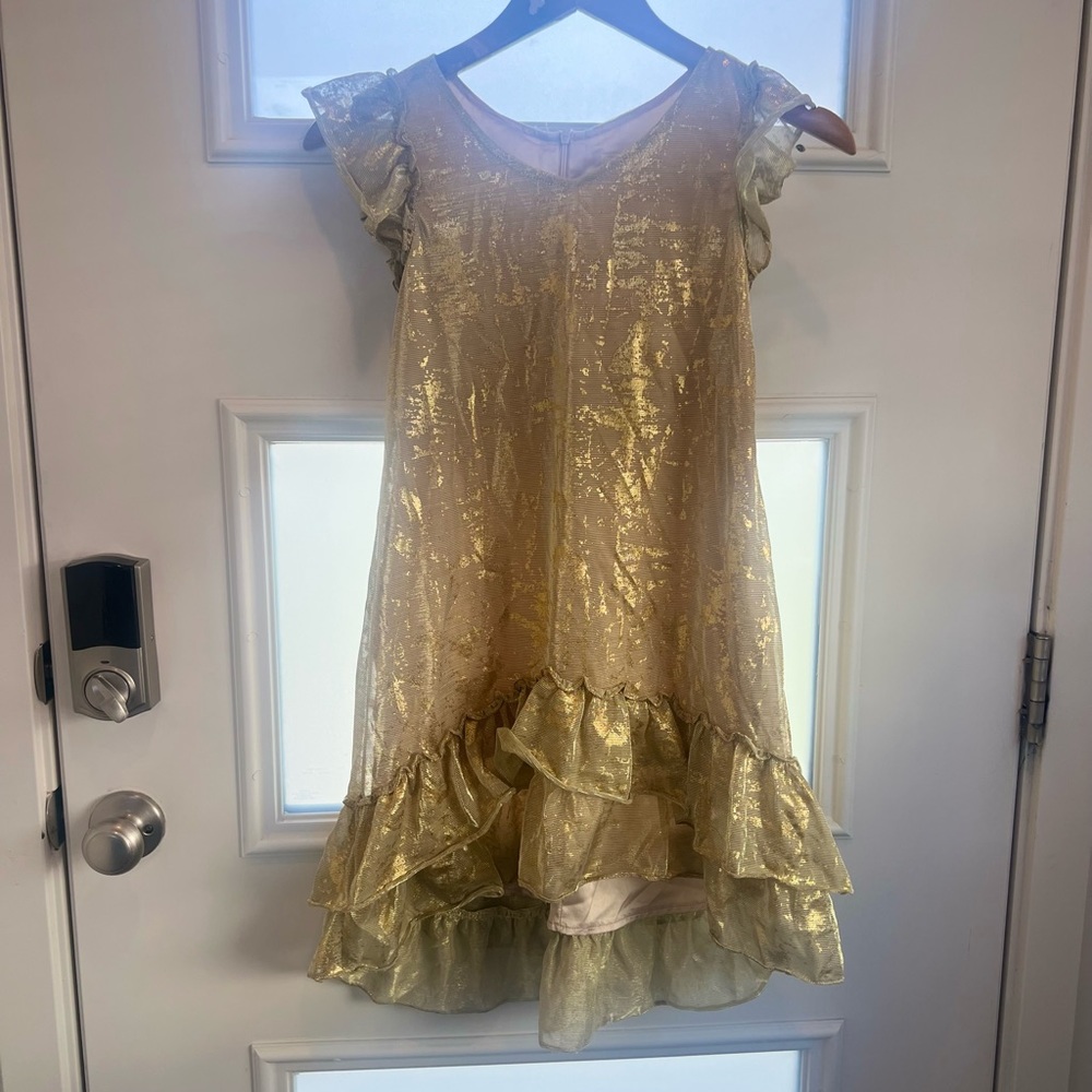 Girls Joyfolie Gold Dress 8